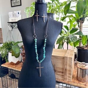 Copper Cross Earrings